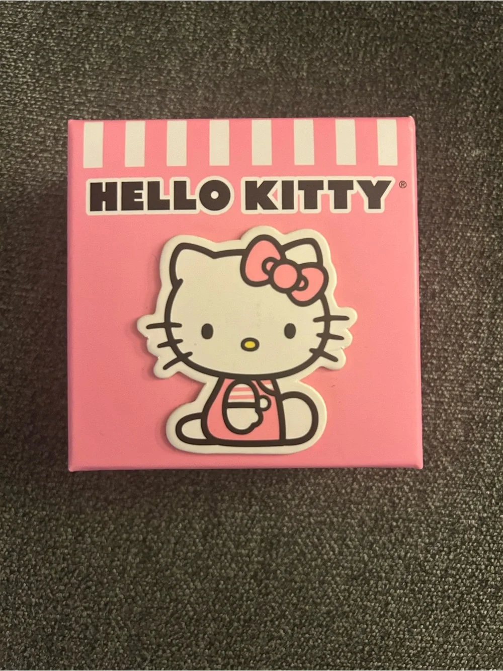 NEW Hello Kitty Silver Plated Pendant with Pink Bow and Yellow Nose